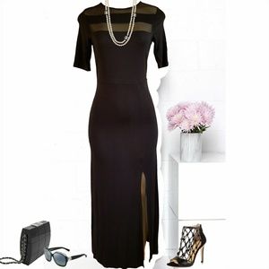 Monteau Maxi Dress with Mesh panels and back